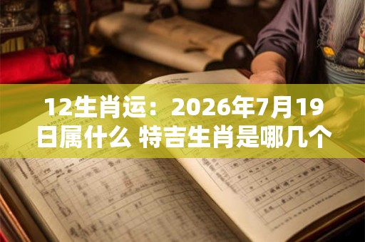 12生肖运:2026年7月19日属什么 特吉生肖是哪几个 12生肖运:2026年7月19日属什么 特吉生肖是哪几个