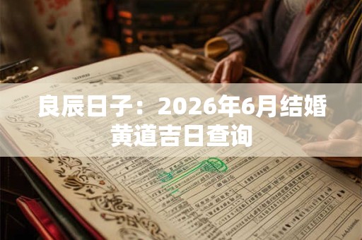 良辰日子:2026年6月结婚黄道吉日查询 良辰日子:2026年6月结婚黄道吉日查询