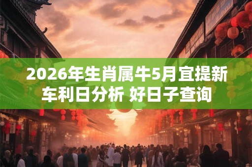 2026年生肖属牛5月宜提新车利日分析 好日子查询