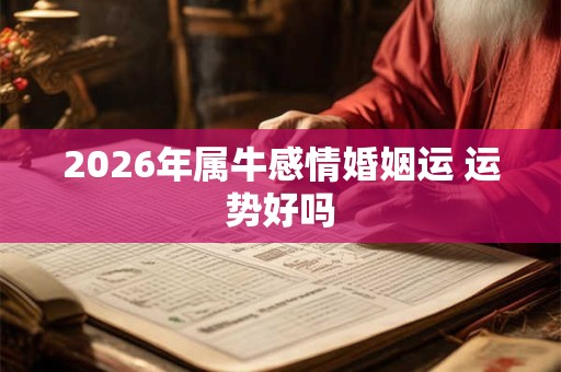 2026年属牛感情婚姻运 运势好吗