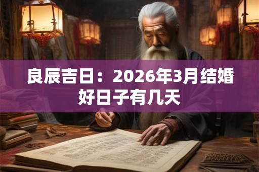 良辰吉日:2026年3月结婚好日子有几天 良辰吉日:2026年3月结婚好日子有几天