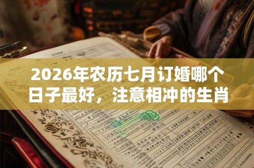 2026年农历七月订婚哪个日子最好,注意相冲的生肖 2026年农历七月订婚哪个日子最好,注意相冲的生肖