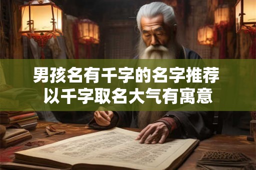 男孩名有千字的名字推荐 以千字取名大气有寓意 男孩名有千字的名字推荐 以千字取名大气有寓意