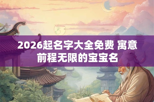 2026起名字大全免费 寓意前程无限的宝宝名 2026起名字大全免费 寓意前程无限的宝宝名