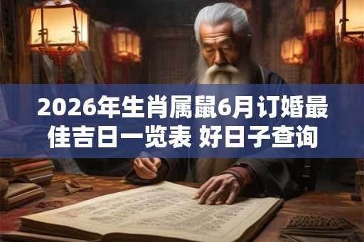 2026年生肖属鼠6月订婚最佳吉日一览表 好日子查询 2026年生肖属鼠6月订婚最佳吉日一览表 好日子查询