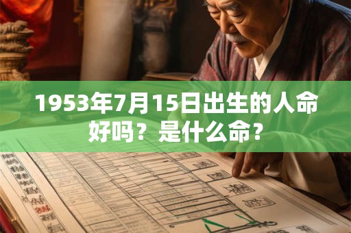 1953年7月15日出生的人命好吗？是什么命？