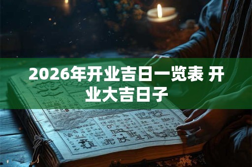 2026年开业吉日一览表 开业大吉日子 2026年开业吉日一览表 开业大吉日子