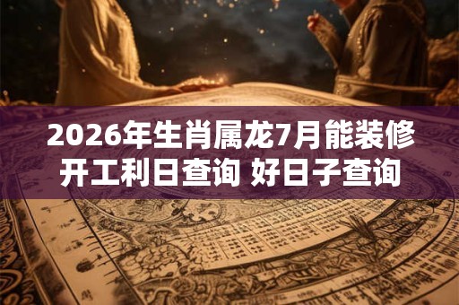 2026年生肖属龙7月能装修开工利日查询 好日子查询 2026年生肖属龙7月能装修开工利日查询 好日子查询