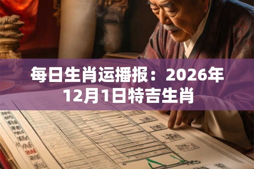 每日生肖运播报:2026年12月1日特吉生肖 每日生肖运播报:2026年12月1日特吉生肖