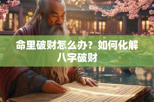 命里破财怎么办？如何化解八字破财