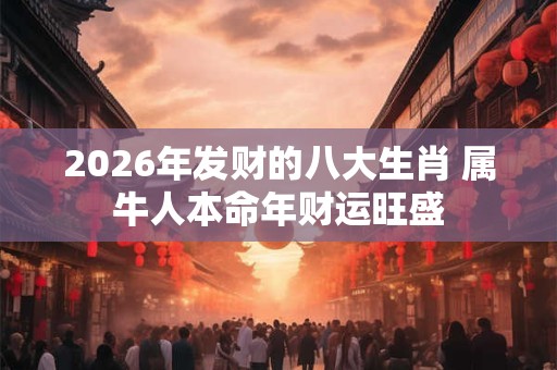 2026年发财的八大生肖 属牛人本命年财运旺盛 2026年发财的八大生肖 属牛人本命年财运旺盛