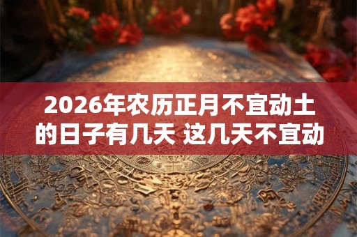 2026年农历正月不宜动土的日子有几天 这几天不宜动土