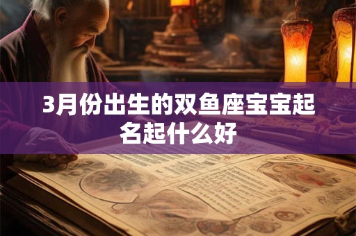 3月份出生的双鱼座宝宝起名起什么好