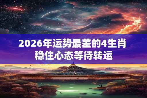 2026年运势最差的4生肖 稳住心态等待转运