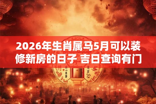 2026年生肖属马5月可以装修新房的日子 吉日查询有门道 2026年生肖属马5月可以装修新房的日子 吉日查询有门道