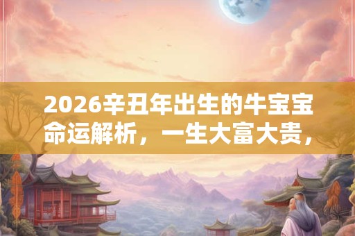 2026辛丑年出生的牛宝宝命运解析,一生大富大贵,名利双收 2026辛丑年出生的牛宝宝命运解析,一生大富大贵,名利双收