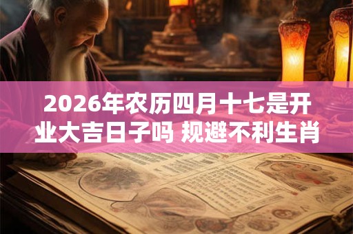 2026年农历四月十七是开业大吉日子吗 规避不利生肖 2026年农历四月十七是开业大吉日子吗 规避不利生肖