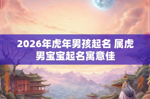 2026年虎年男孩起名 属虎男宝宝起名寓意佳