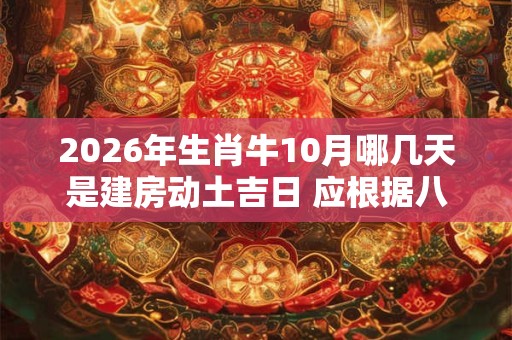 2026年生肖牛10月哪几天是建房动土吉日 应根据八字查询