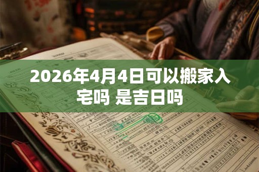 2026年4月4日可以搬家入宅吗 是吉日吗 2026年4月4日可以搬家入宅吗 是吉日吗