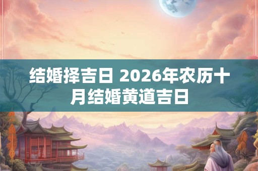 结婚择吉日 2026年农历十月结婚黄道吉日 结婚择吉日 2026年农历十月结婚黄道吉日