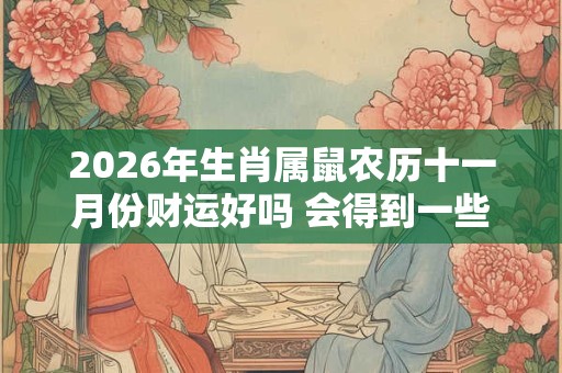 2026年生肖属鼠农历十一月份财运好吗 会得到一些意外之财