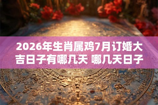 2026年生肖属鸡7月订婚大吉日子有哪几天 哪几天日子好