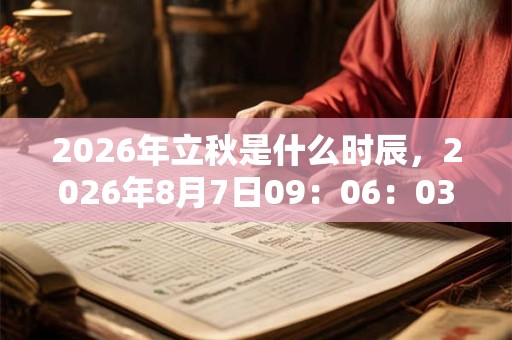 2026年立秋是什么时辰,2026年8月7日09:06:03 2026年立秋是什么时辰,2026年8月7日09:06:03