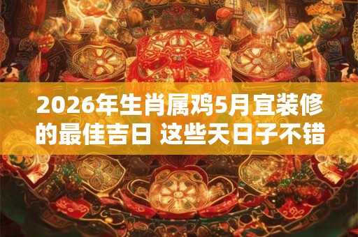 2026年生肖属鸡5月宜装修的最佳吉日 这些天日子不错 2026年生肖属鸡5月宜装修的最佳吉日 这些天日子不错