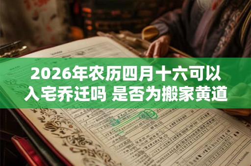 2026年农历四月十六可以入宅乔迁吗 是否为搬家黄道吉日 2026年农历四月十六可以入宅乔迁吗 是否为搬家黄道吉日
