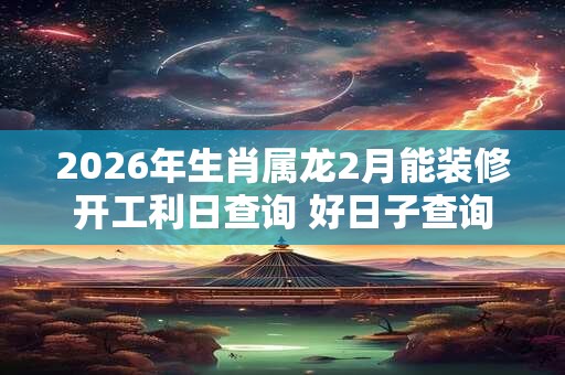 2026年生肖属龙2月能装修开工利日查询 好日子查询