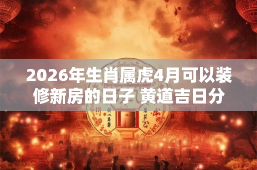2026年生肖属虎4月可以装修新房的日子 黄道吉日分析 2026年生肖属虎4月可以装修新房的日子 黄道吉日分析