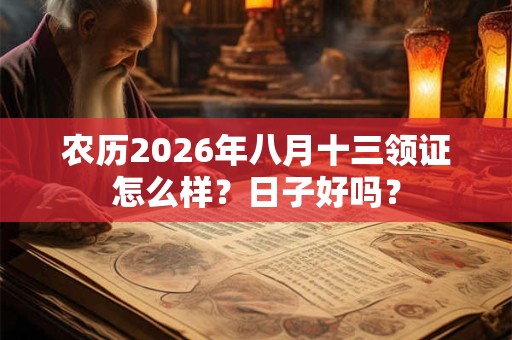 农历2026年八月十三领证怎么样?日子好吗? 农历2026年八月十三领证怎么样?日子好吗?
