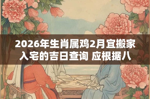 2026年生肖属鸡2月宜搬家入宅的吉日查询 应根据八字查询 2026年生肖属鸡2月宜搬家入宅的吉日查询 应根据八字查询
