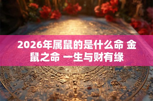 2026年属鼠的是什么命 金鼠之命 一生与财有缘 2026年属鼠的是什么命 金鼠之命 一生与财有缘