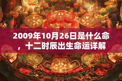 2009年10月26日是什么命，十二时辰出生命运详解