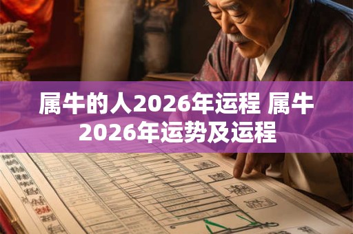 属牛的人2026年运程 属牛2026年运势及运程 属牛的人2026年运程 属牛2026年运势及运程