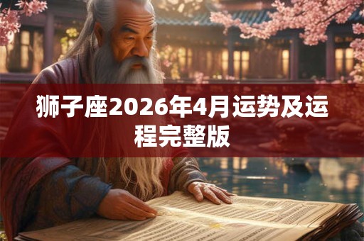 狮子座2026年4月运势及运程完整版 狮子座2026年4月运势及运程完整版
