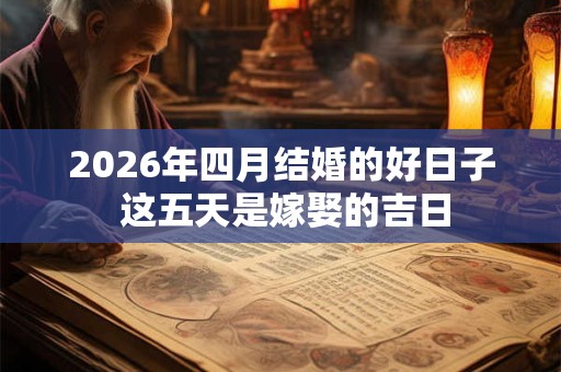 2026年四月结婚的好日子 这五天是嫁娶的吉日 2026年四月结婚的好日子 这五天是嫁娶的吉日
