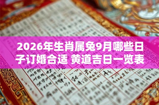 2026年生肖属兔9月哪些日子订婚合适 黄道吉日一览表 2026年生肖属兔9月哪些日子订婚合适 黄道吉日一览表