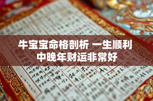 牛宝宝命格剖析 一生顺利 中晚年财运非常好 牛宝宝命格剖析 一生顺利 中晚年财运非常好