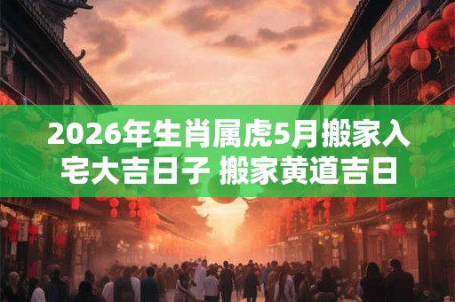 2026年生肖属虎5月搬家入宅大吉日子 搬家黄道吉日