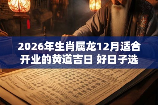 2026年生肖属龙12月适合开业的黄道吉日 好日子选择看八字 2026年生肖属龙12月适合开业的黄道吉日 好日子选择看八字