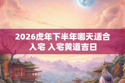 2026虎年下半年哪天适合入宅 入宅黄道吉日