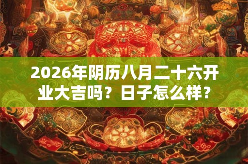 2026年阴历八月二十六开业大吉吗?日子怎么样? 2026年阴历八月二十六开业大吉吗?日子怎么样?