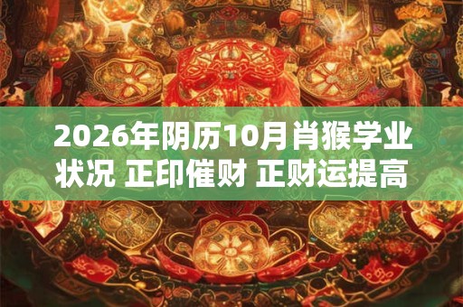 2026年阴历10月肖猴学业状况 正印催财 正财运提高 2026年阴历10月肖猴学业状况 正印催财 正财运提高