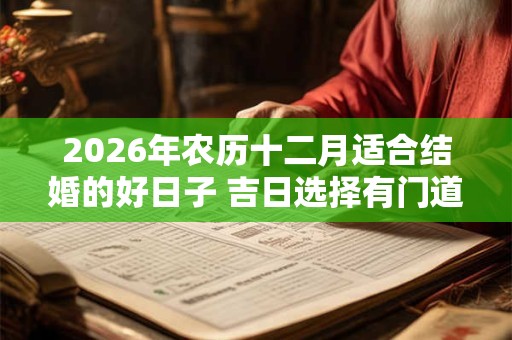 2026年农历十二月适合结婚的好日子 吉日选择有门道 2026年农历十二月适合结婚的好日子 吉日选择有门道