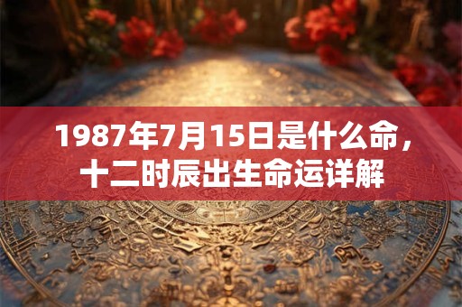 1987年7月15日是什么命,十二时辰出生命运详解 1987年7月15日是什么命,十二时辰出生命运详解