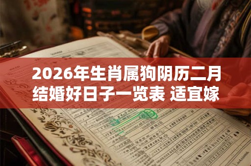 2026年生肖属狗阴历二月结婚好日子一览表 适宜嫁娶的吉日 2026年生肖属狗阴历二月结婚好日子一览表 适宜嫁娶的吉日
