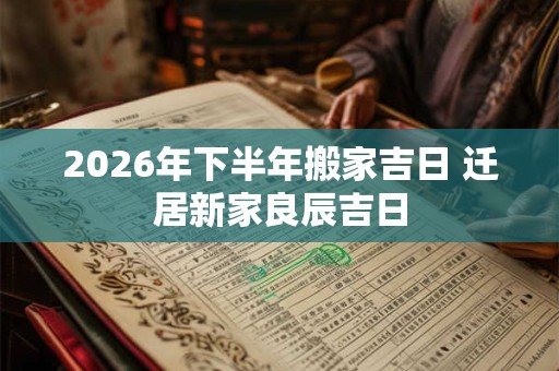 2026年下半年搬家吉日 迁居新家良辰吉日 2026年下半年搬家吉日 迁居新家良辰吉日